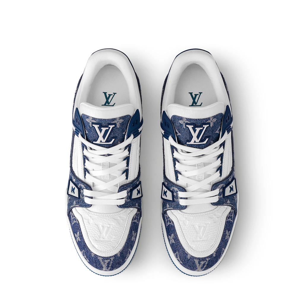 LV Trainer Sneaker  navy denim (fabric original )