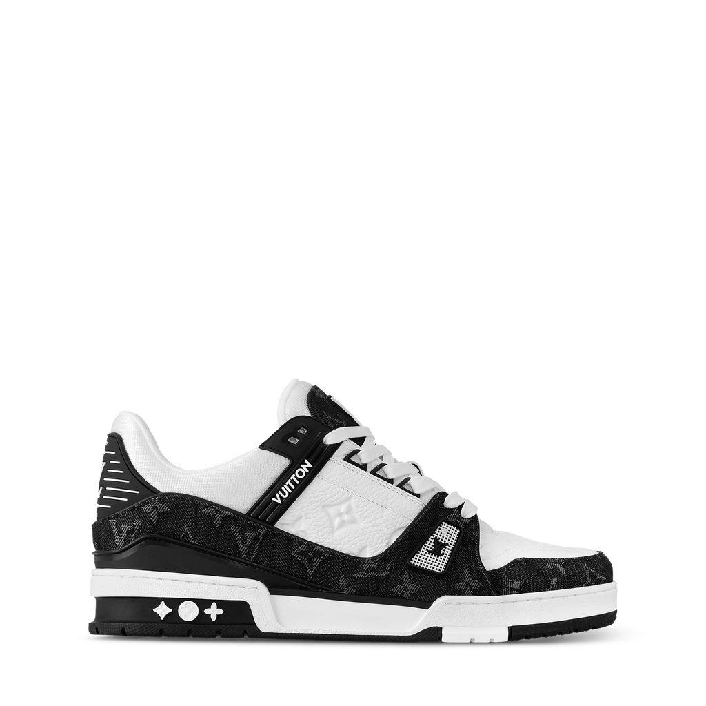 LV Trainer Sneaker  black denim (fabric original )