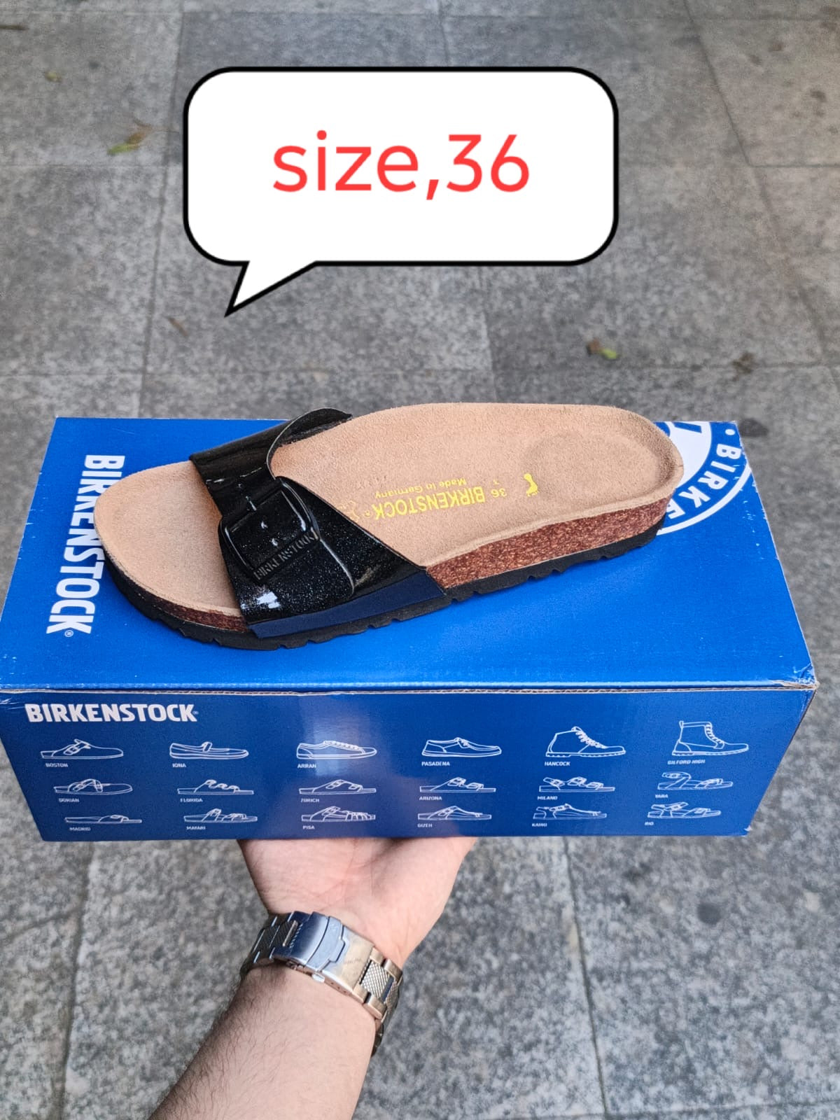 Birkenstock women Madrid Sandal glossy black (clone to original) made in Germany