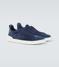Zegna Triple Stitch blue Suede (master quality)