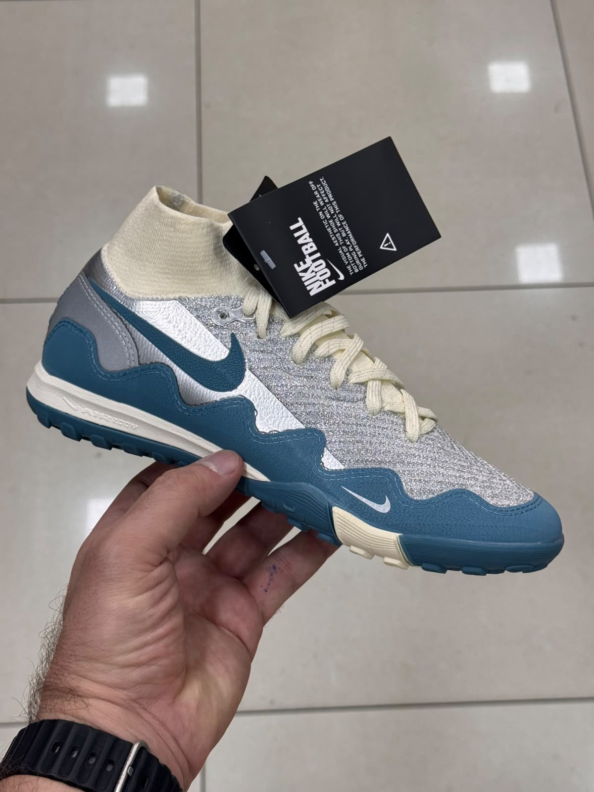 Nike x Patta Zoom Mercurial Superfly Elite White,blue (k) (100% original)