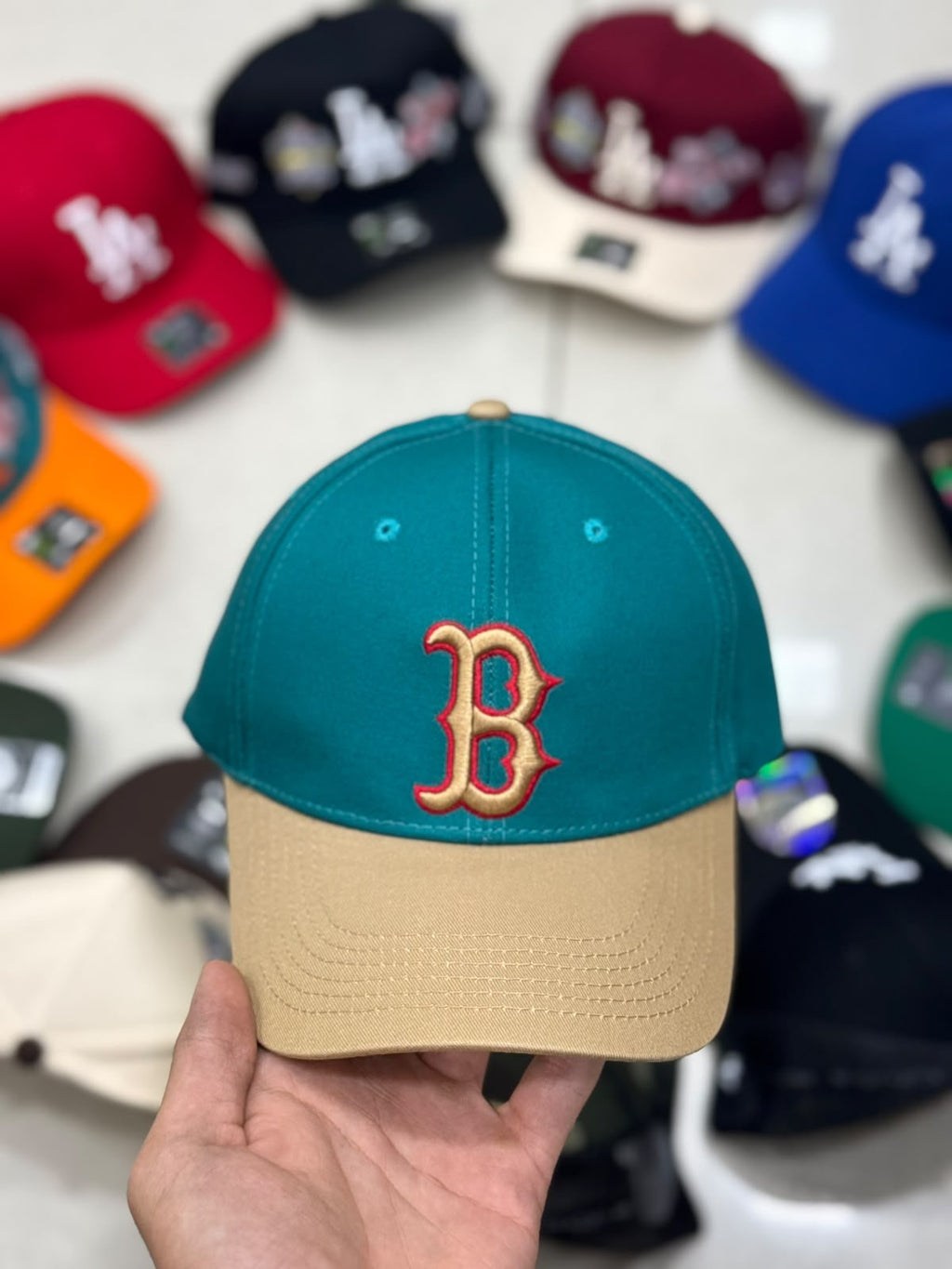 Boston Red Sox teal and Biege