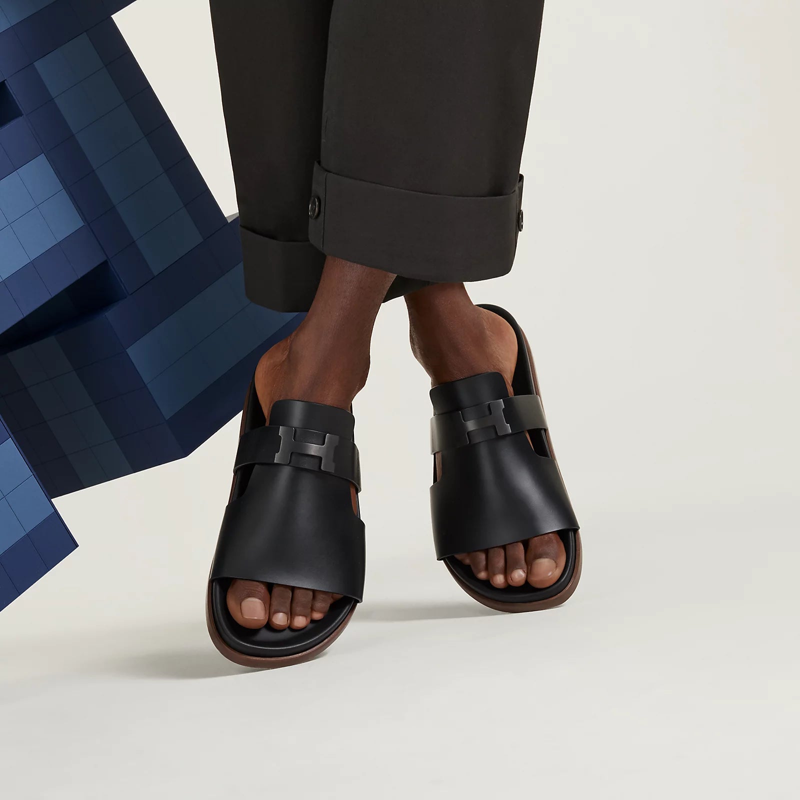 Hermes Jaures Sandal matte black (master quality)