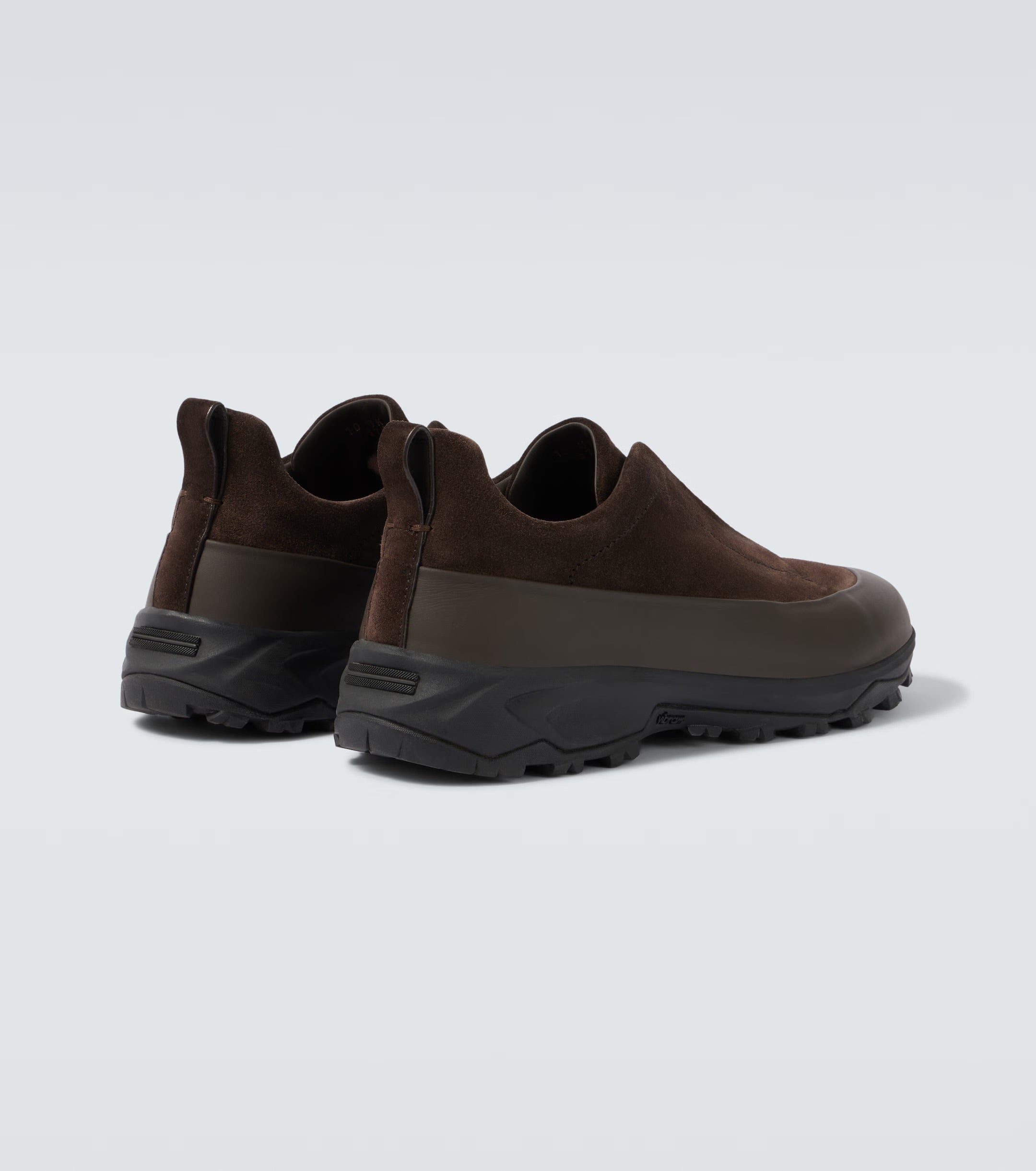 Zegna Dark Brown Leather and Suede Monte Sneakers
 (master quality)