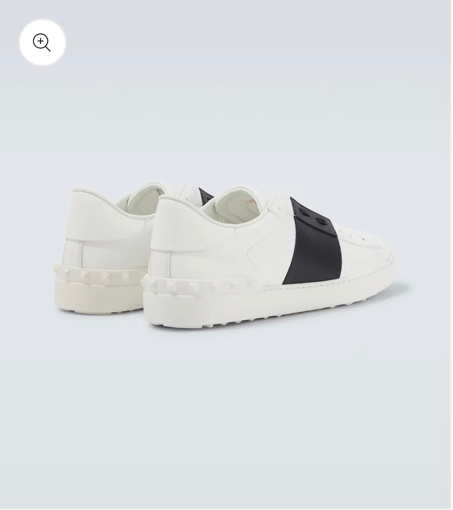 Valentino Garavani Open leather sneakers white/black (master quality)