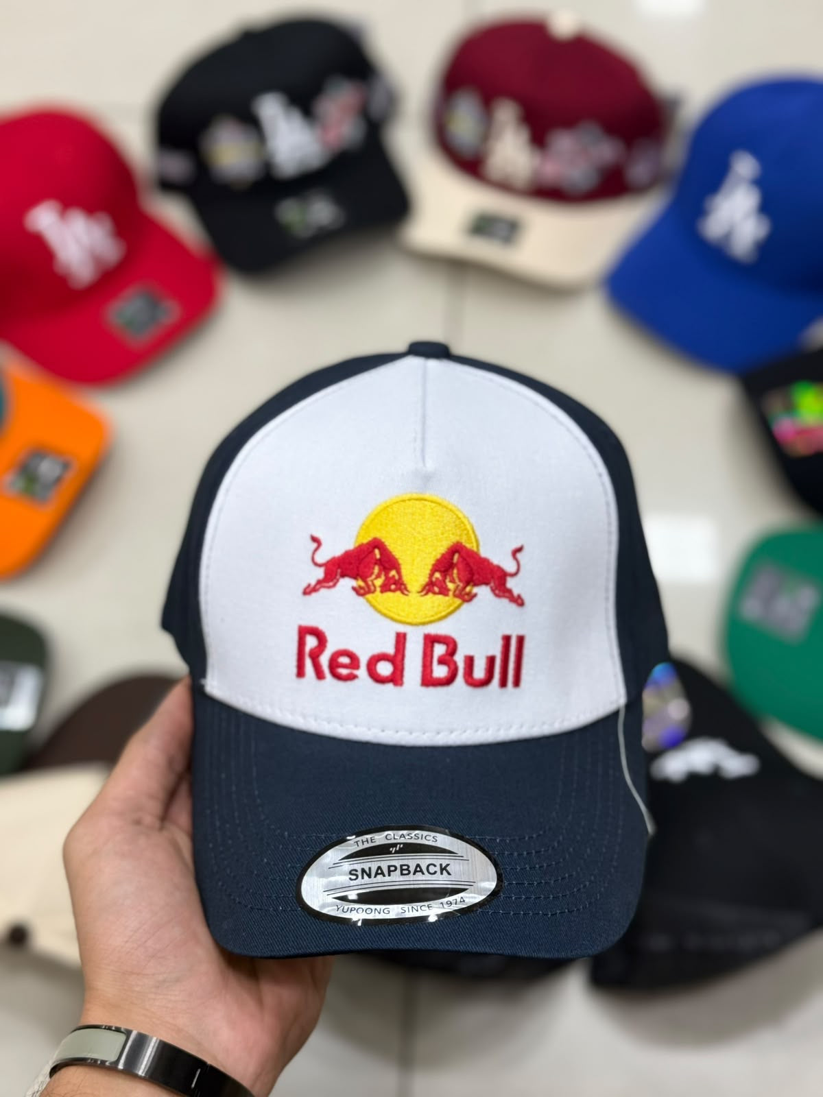Red Bull white navy cap