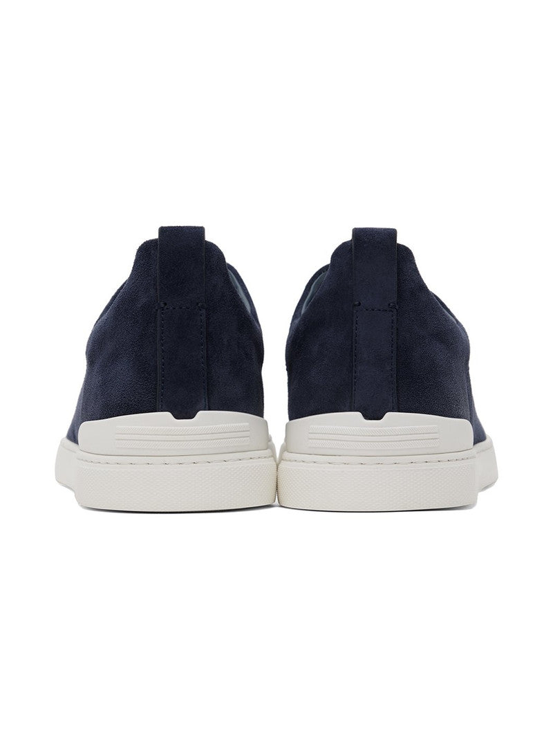 Zegna Triple Stitch Navy Suede (fabric original)
