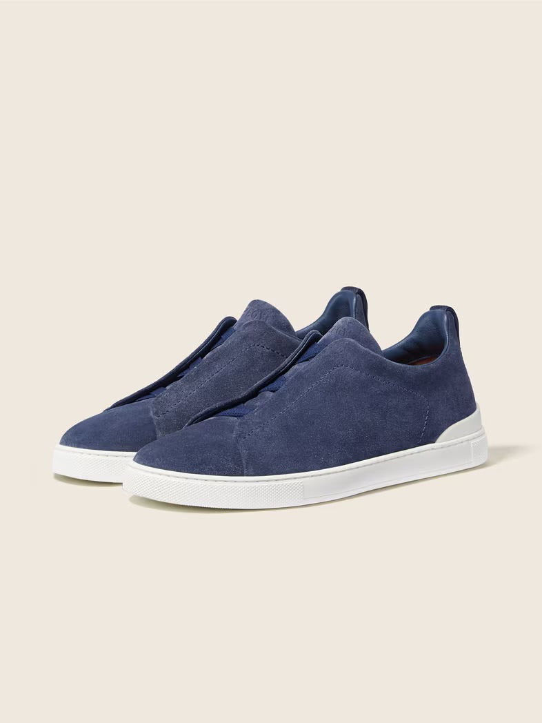 Zegna Triple Stitch Suede Navy (master quality)