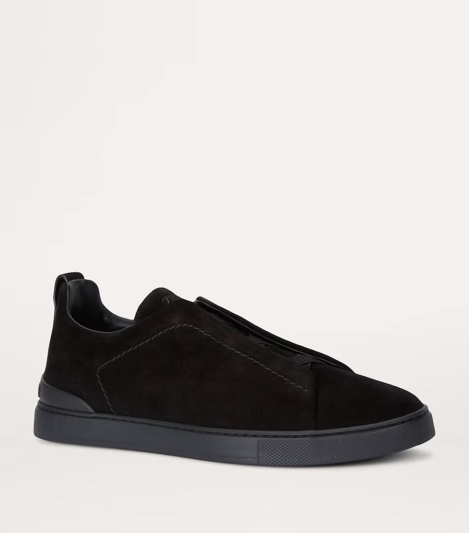 Zegna Triple Stitch Black Suede (fabric original)
