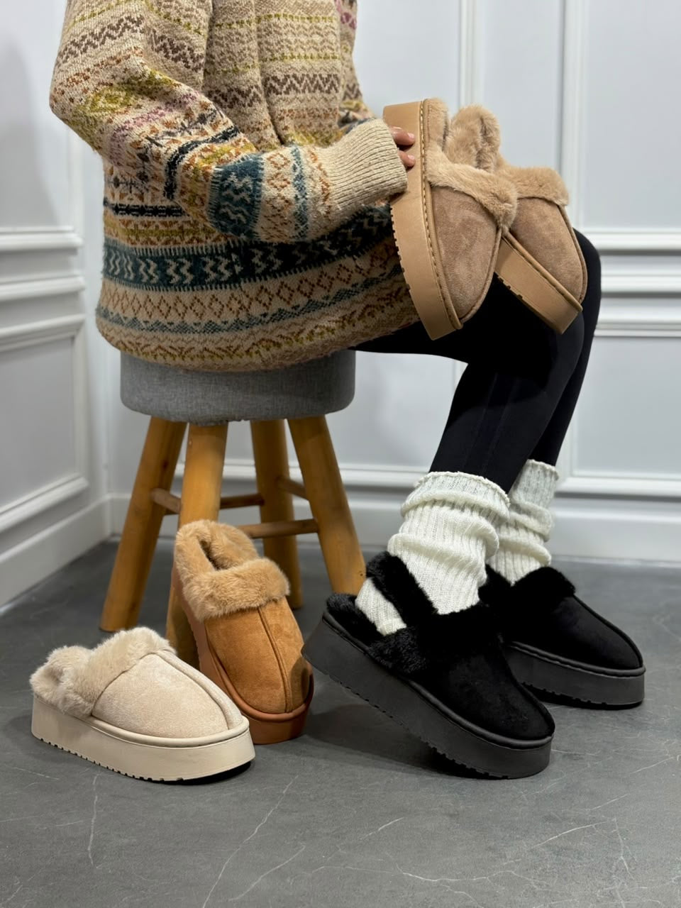 UGG PlushCozy anker slipper black (AAA quality)