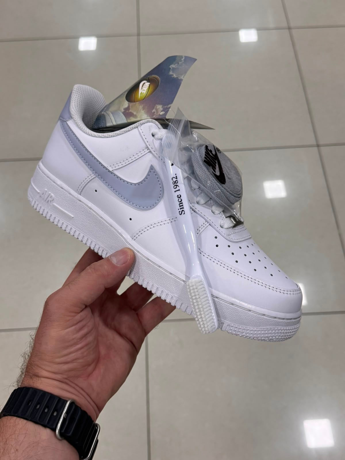 Airforce 1 07 “grey  x white ”(original with barcode)