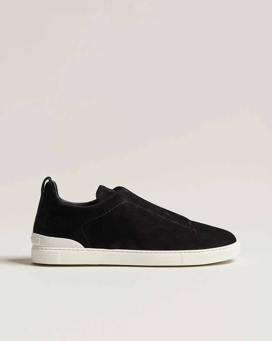 Zegna Triple Stitch black Suede (mirror to original) (preorder 7 days )