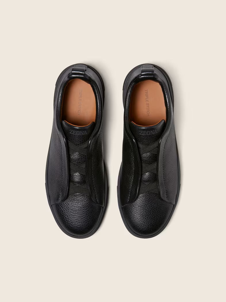Zegna Triple Stitch Deerskin Sneaker  (fabric original )