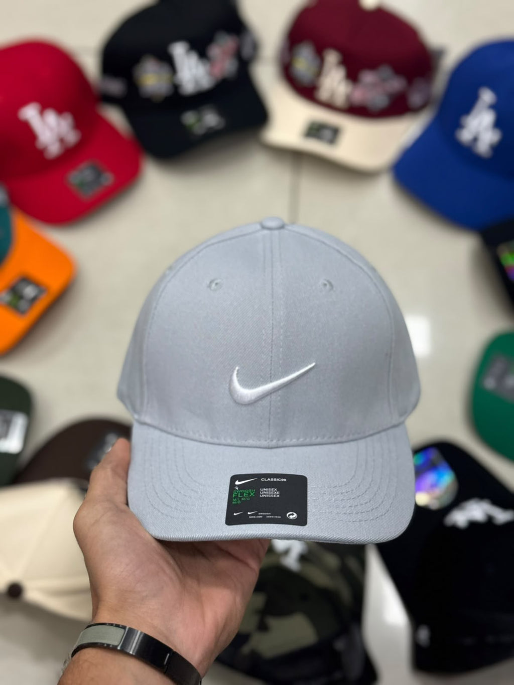 Nike grey white cap
