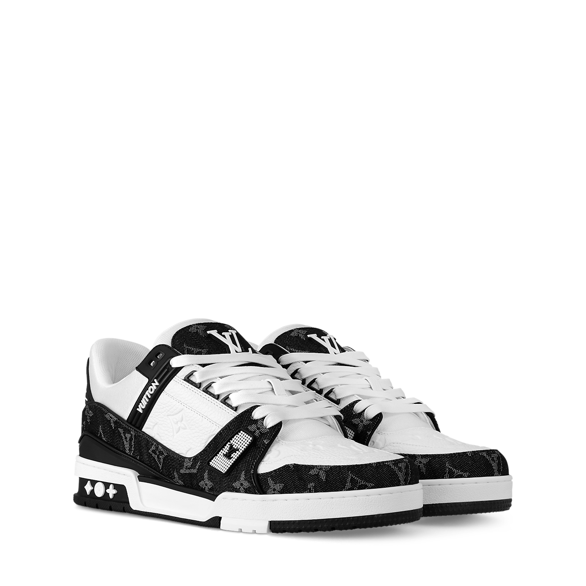 LV Trainer Sneaker  black denim (fabric original )