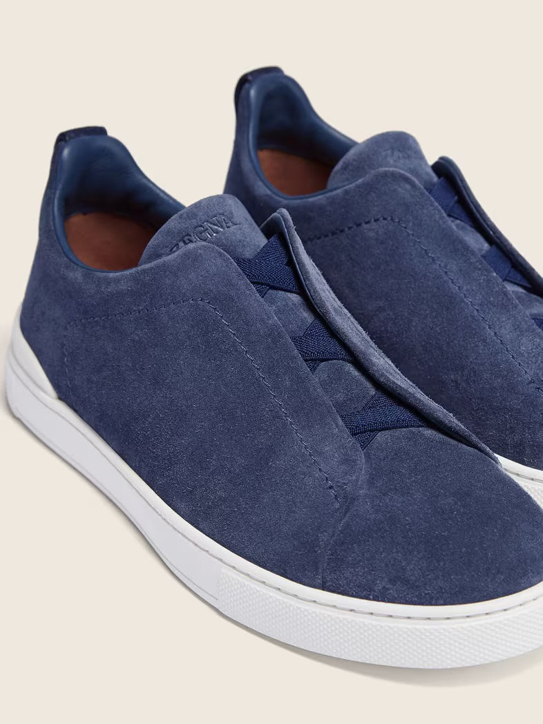 Zegna Triple Stitch Suede Navy (master quality)