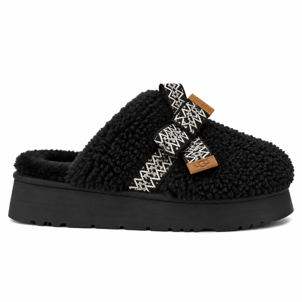 UGG PlushCozy Bow Platform Slippers black (AAA quality)