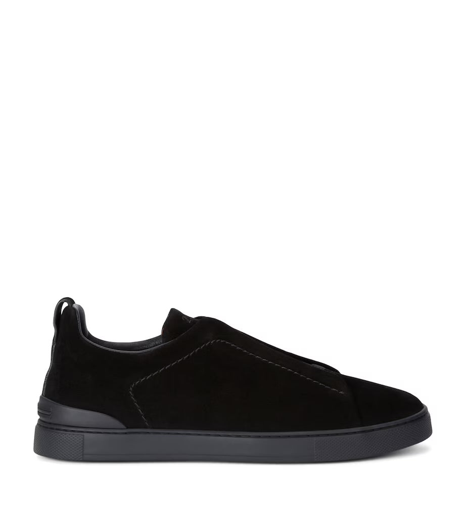 Zegna Triple Stitch Black Suede (fabric original)