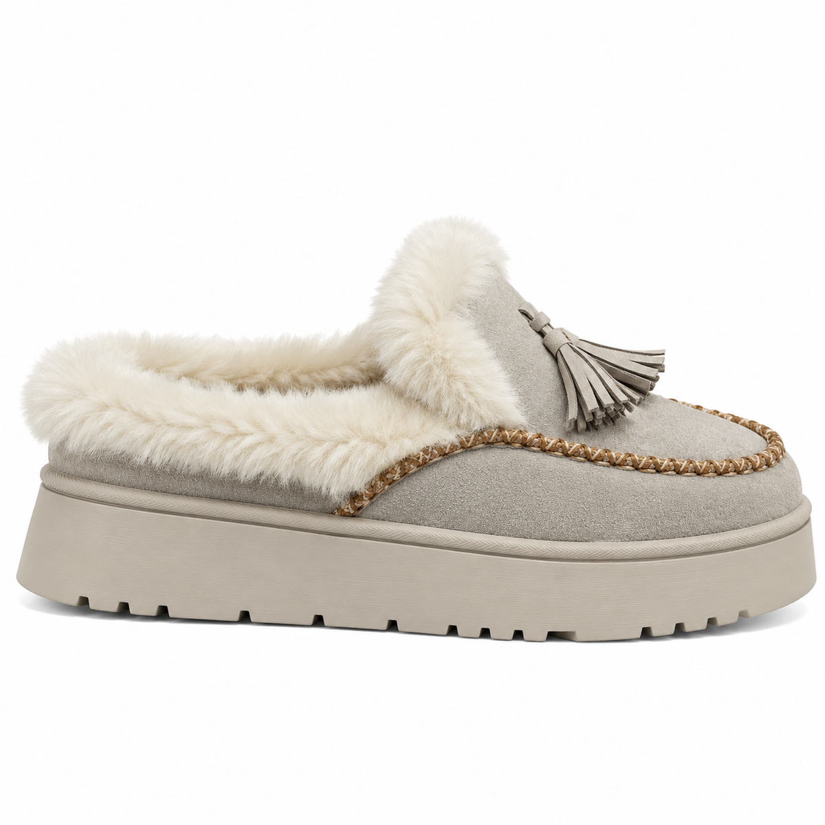 UGG Lace Bow Platform Slippers grey (AAA quality)