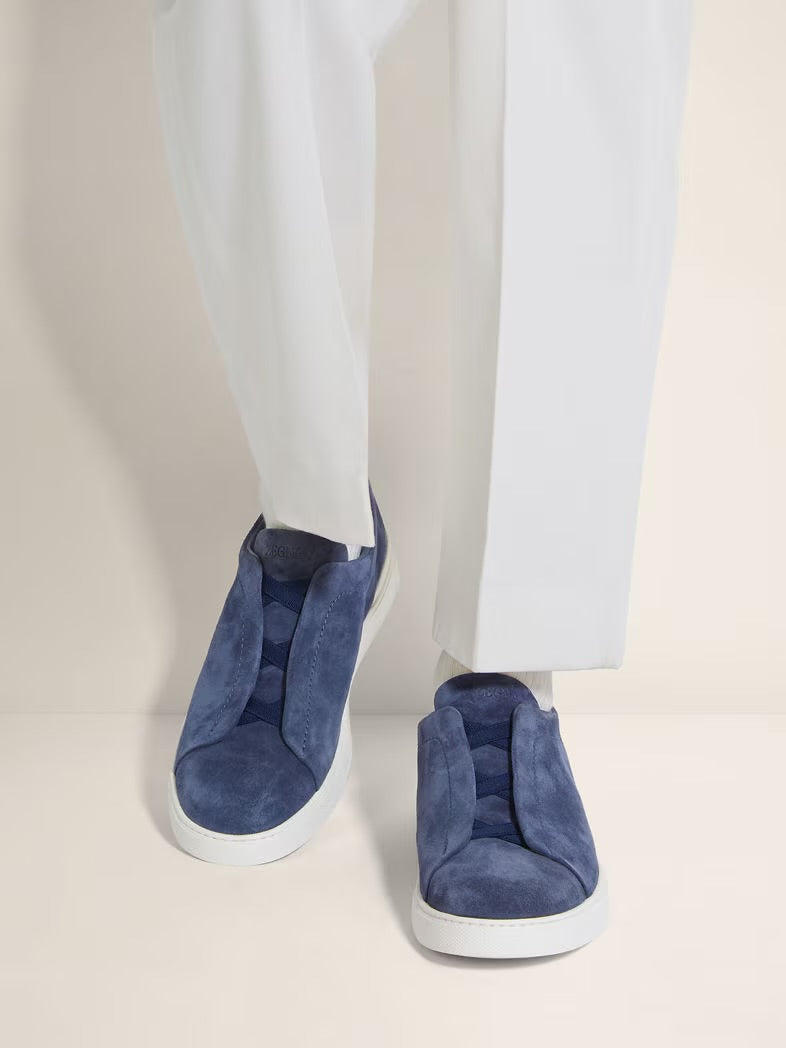 Zegna Triple Stitch Suede Navy (master quality)