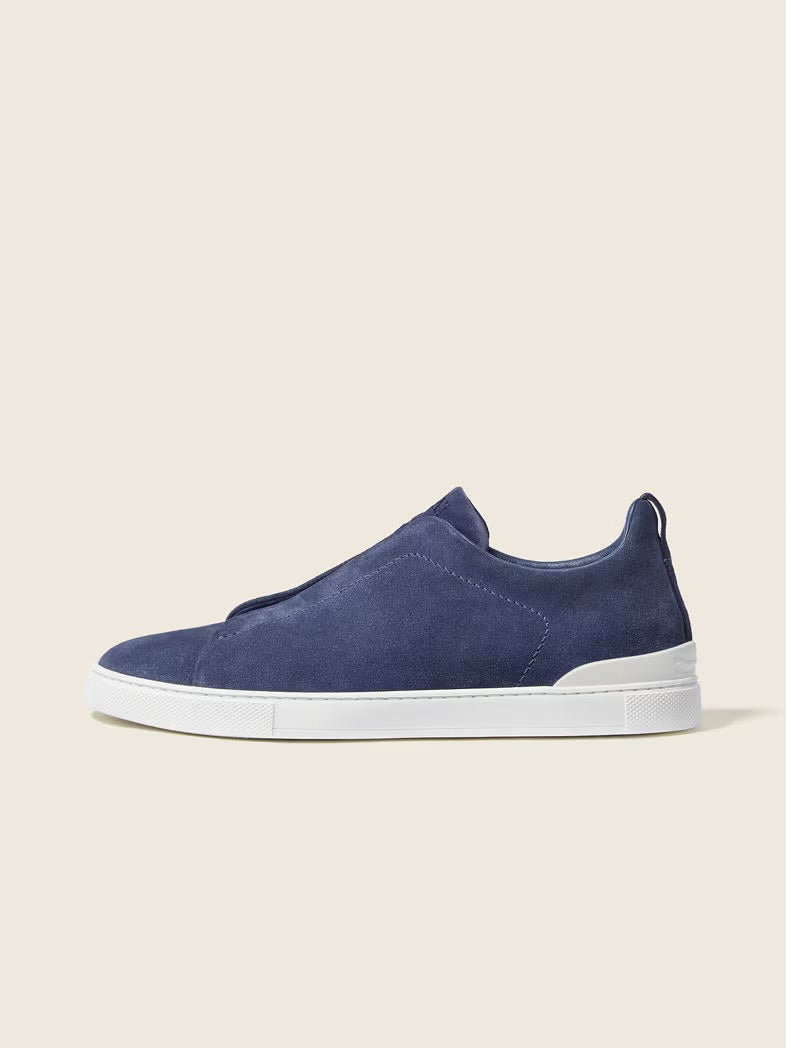 Zegna Triple Stitch Suede Navy (master quality)