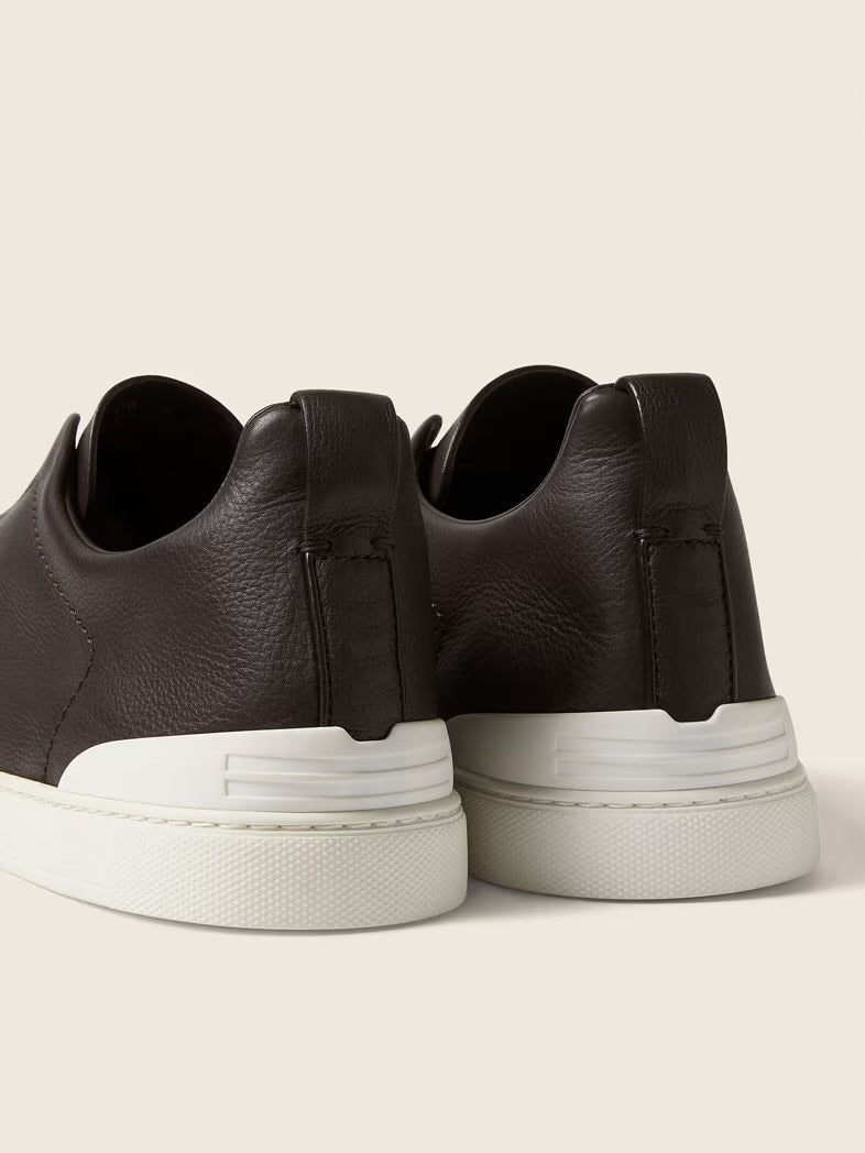 Zegna Triple Stitch Brown Leather (master quality )