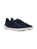 Zegna Triple Stitch Navy Suede (fabric original)