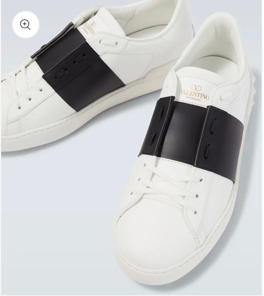 Valentino Garavani Open leather sneakers white/black (master quality)
