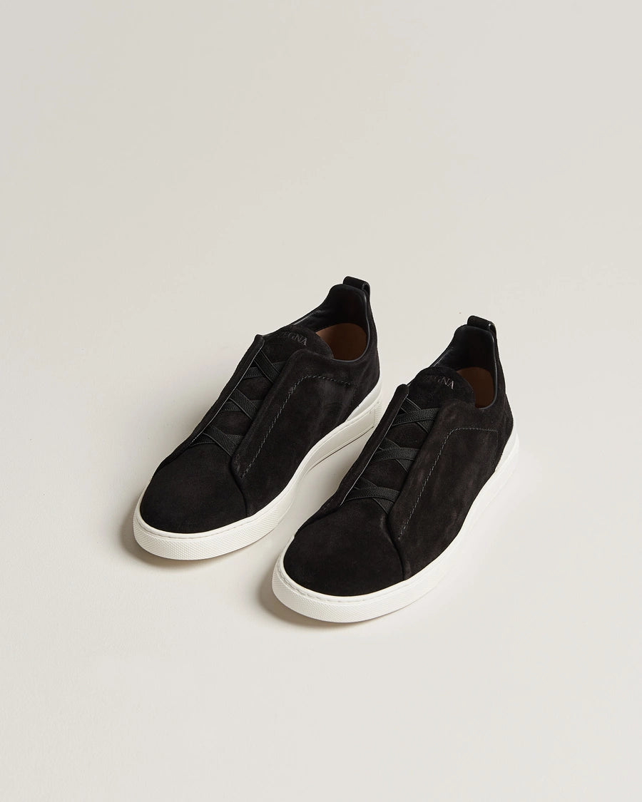 Zegna Triple Stitch black Suede (master quality)