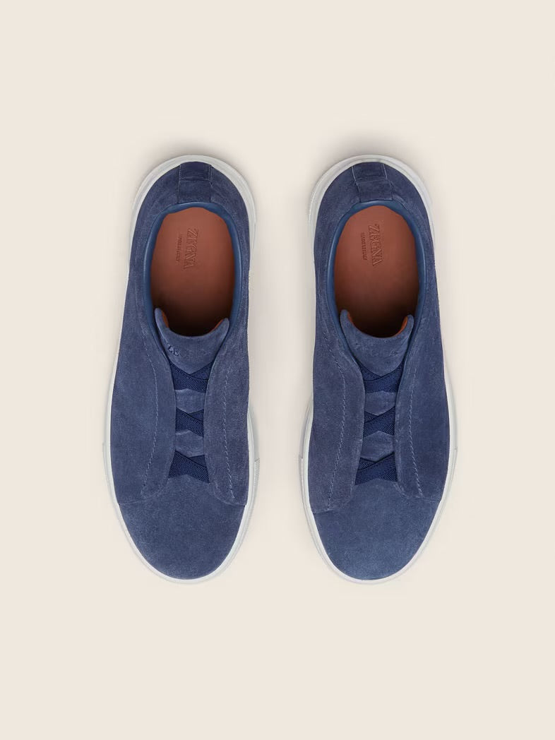 Zegna Triple Stitch Suede Navy (master quality)
