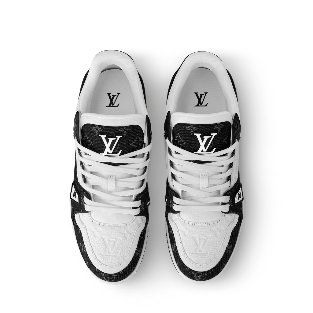LV Trainer Sneaker  black denim (fabric original )