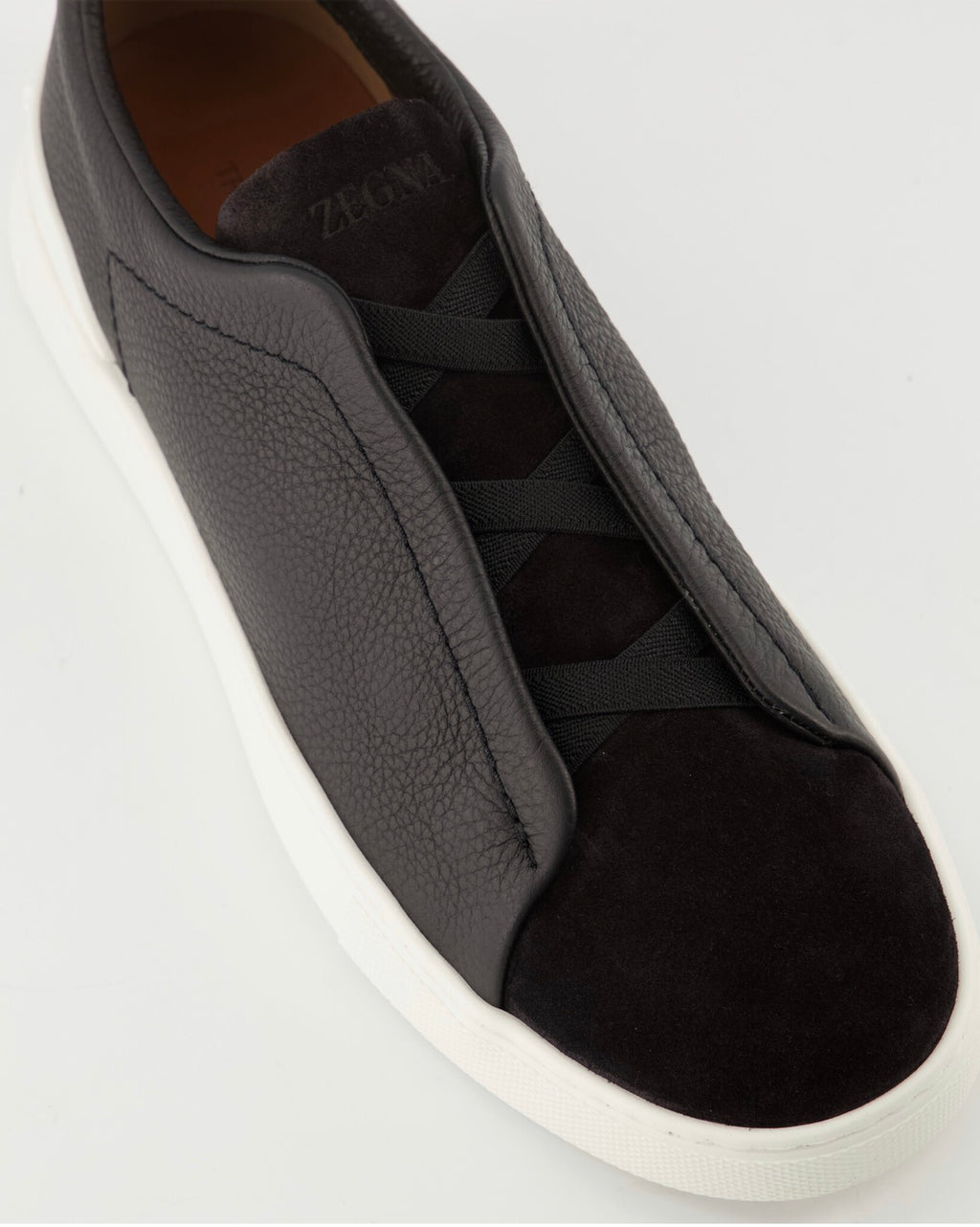 Zegna Triple Stitch leather/suede Black (mirror to original) (preorder 7 days )