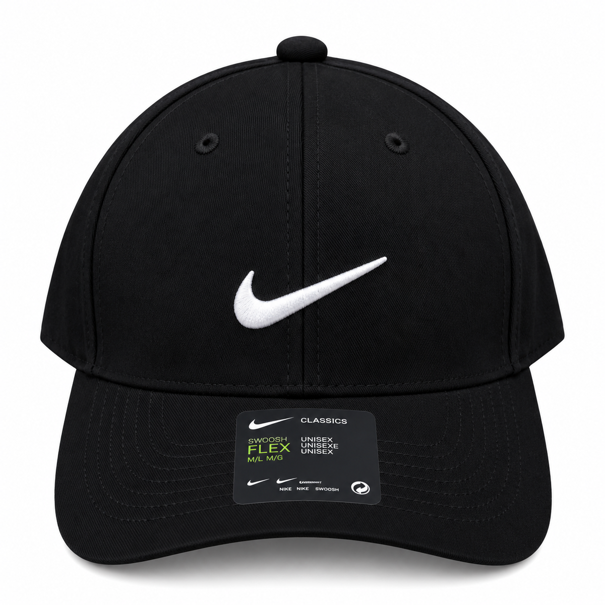 Nike black white swoosh cap