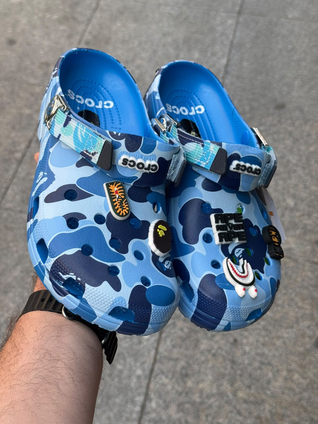 bape x crocs blue