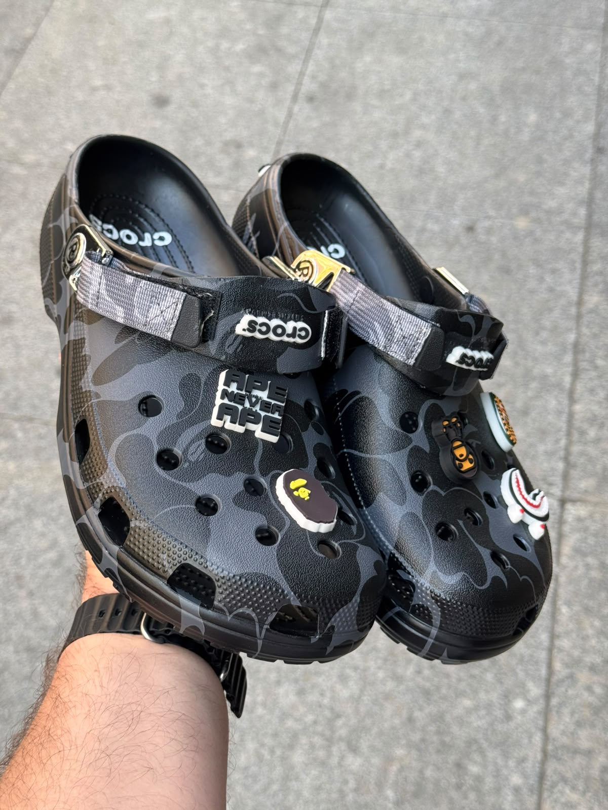 bape x crocs black