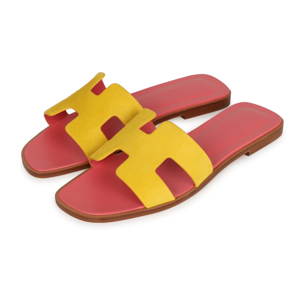 Hermes sandals red yellow (copy a)