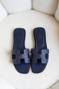 Hermes sandals navy blue (master quality)
