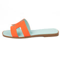 Hermes sandals orange blue (master quality)