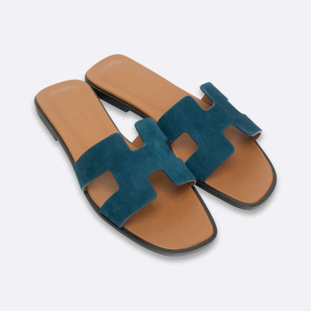 Hermes sandals seude blue  (master quality)