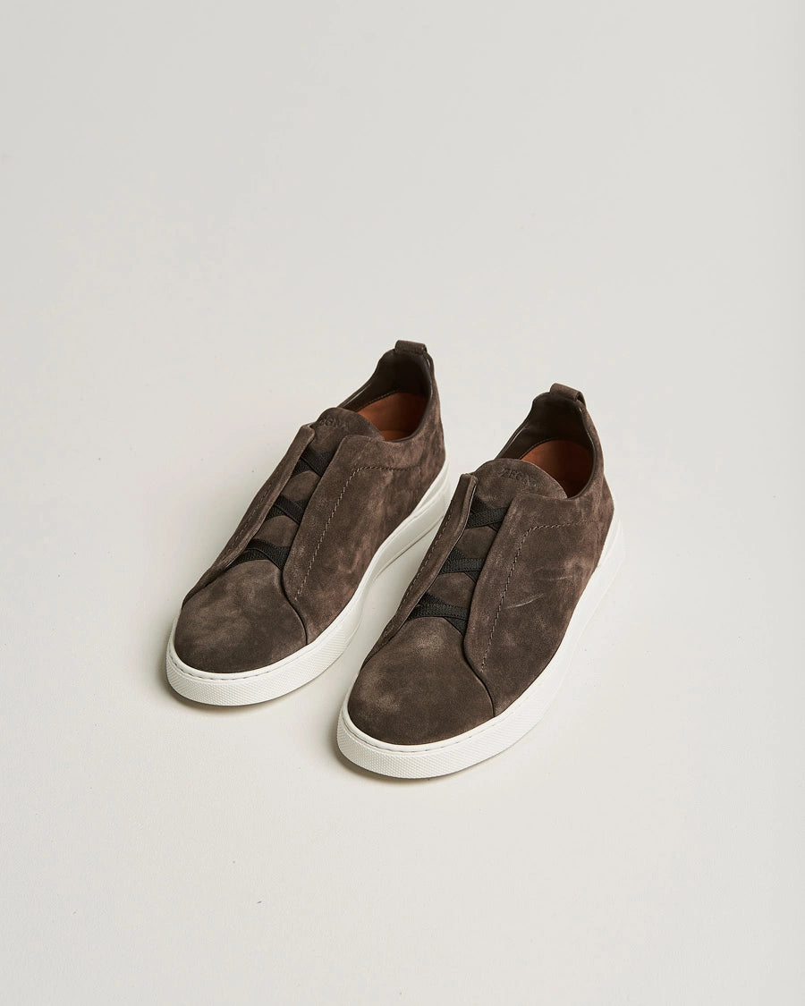 Zegna Triple Stitch brown  Suede (mirror to original) (preorder 7 days )