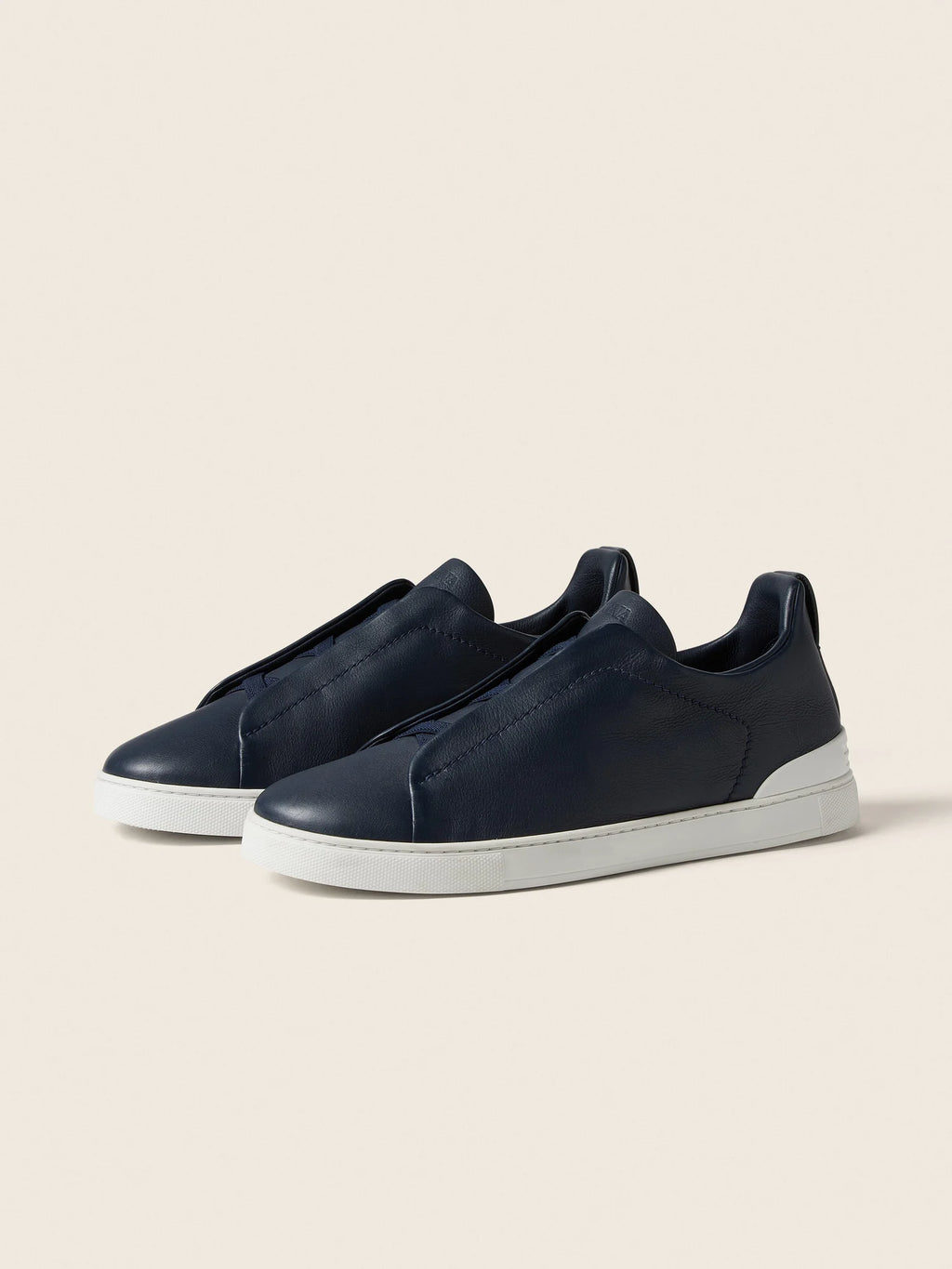 Zegna Triple Stitch leather navy blue (mirror to original) (preorder 7 days )