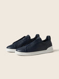 Zegna Triple Stitch leather navy blue (mirror to original) (preorder 7 days )