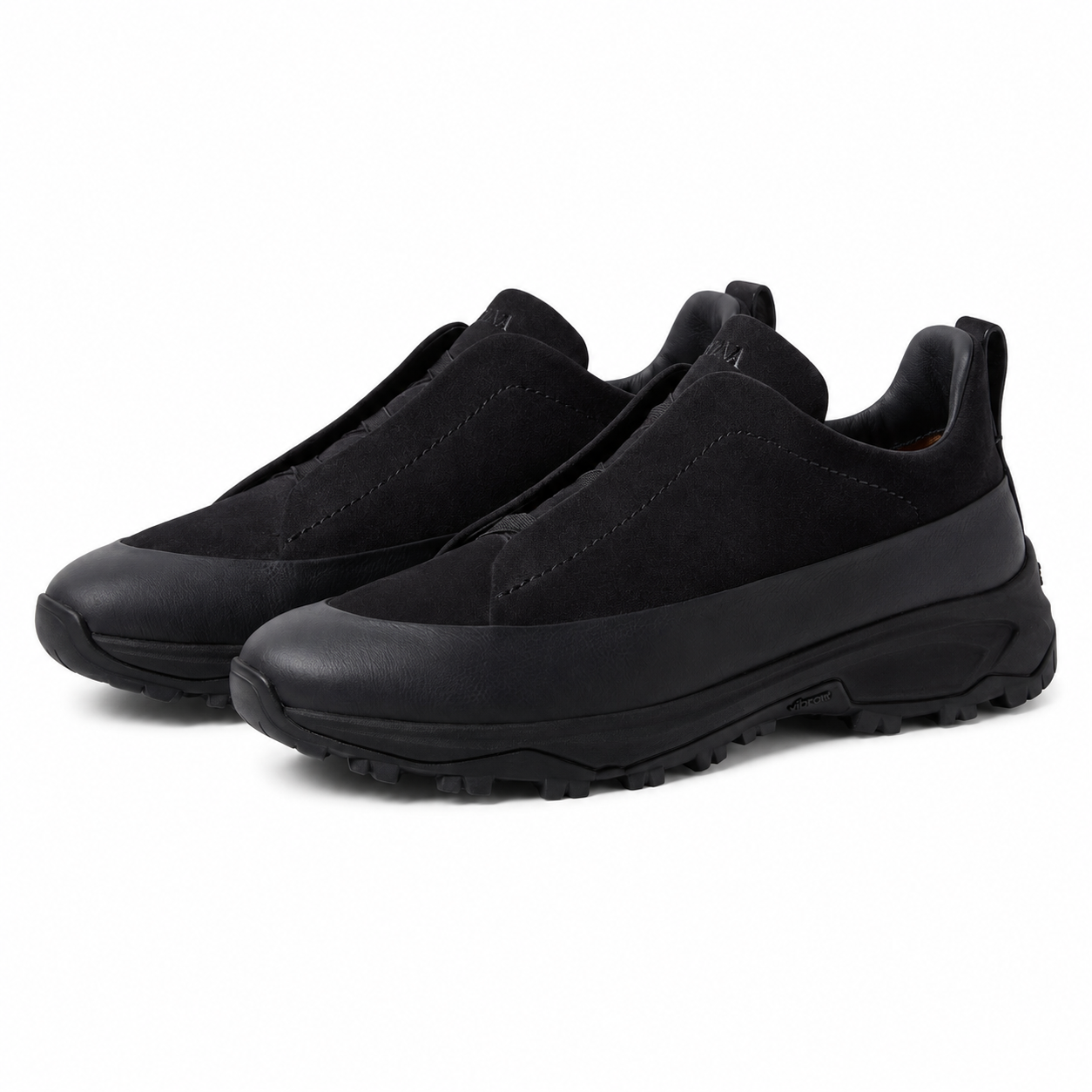 Zegna Dark Brown Leather and Suede Monte Sneakers
 (master quality)