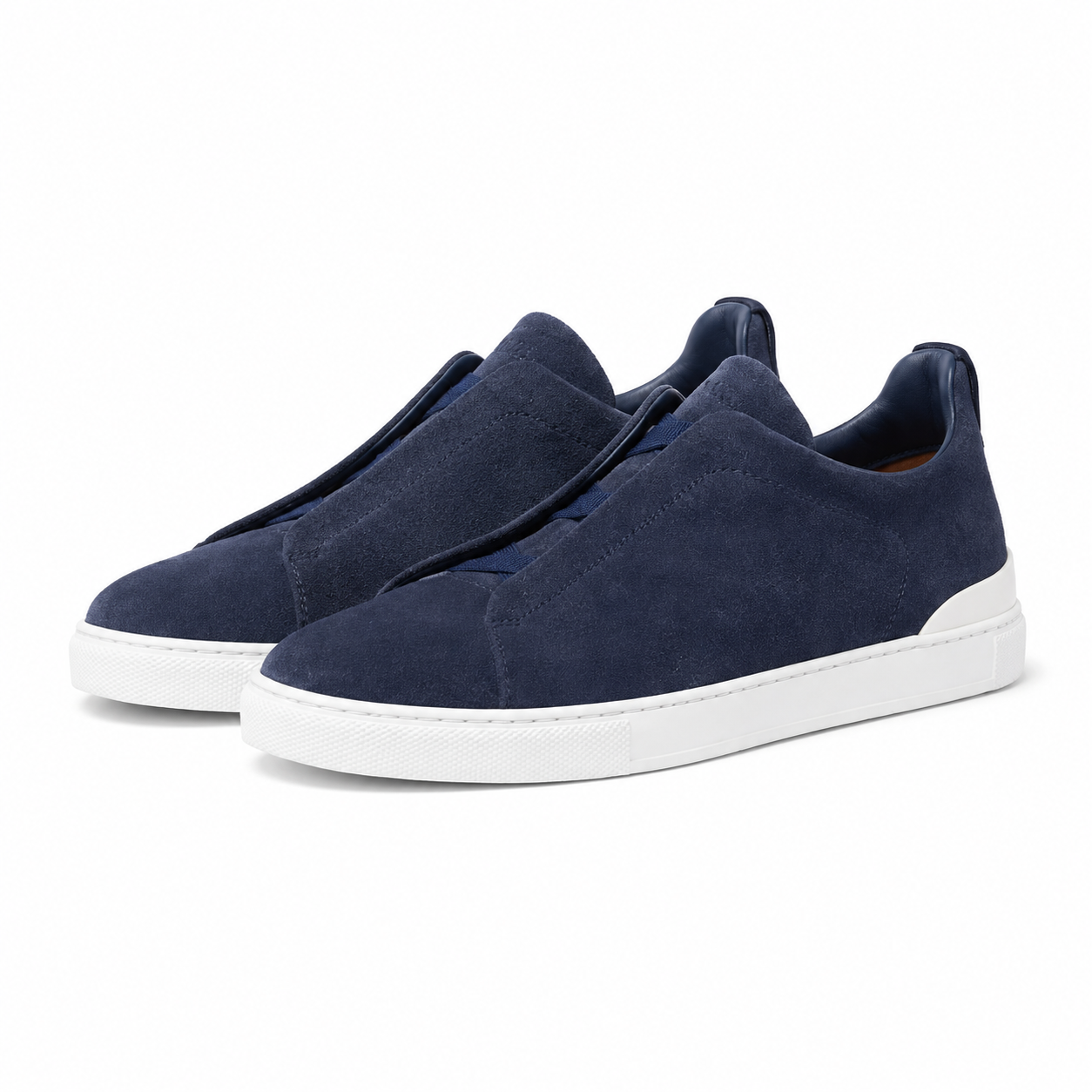 Zegna Triple Stitch blue Suede (copy a)