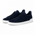 Zegna Triple Stitch Navy Suede (fabric original)