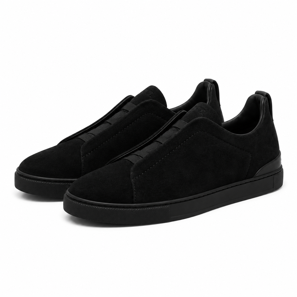 Zegna Triple Stitch Black Suede (fabric original)