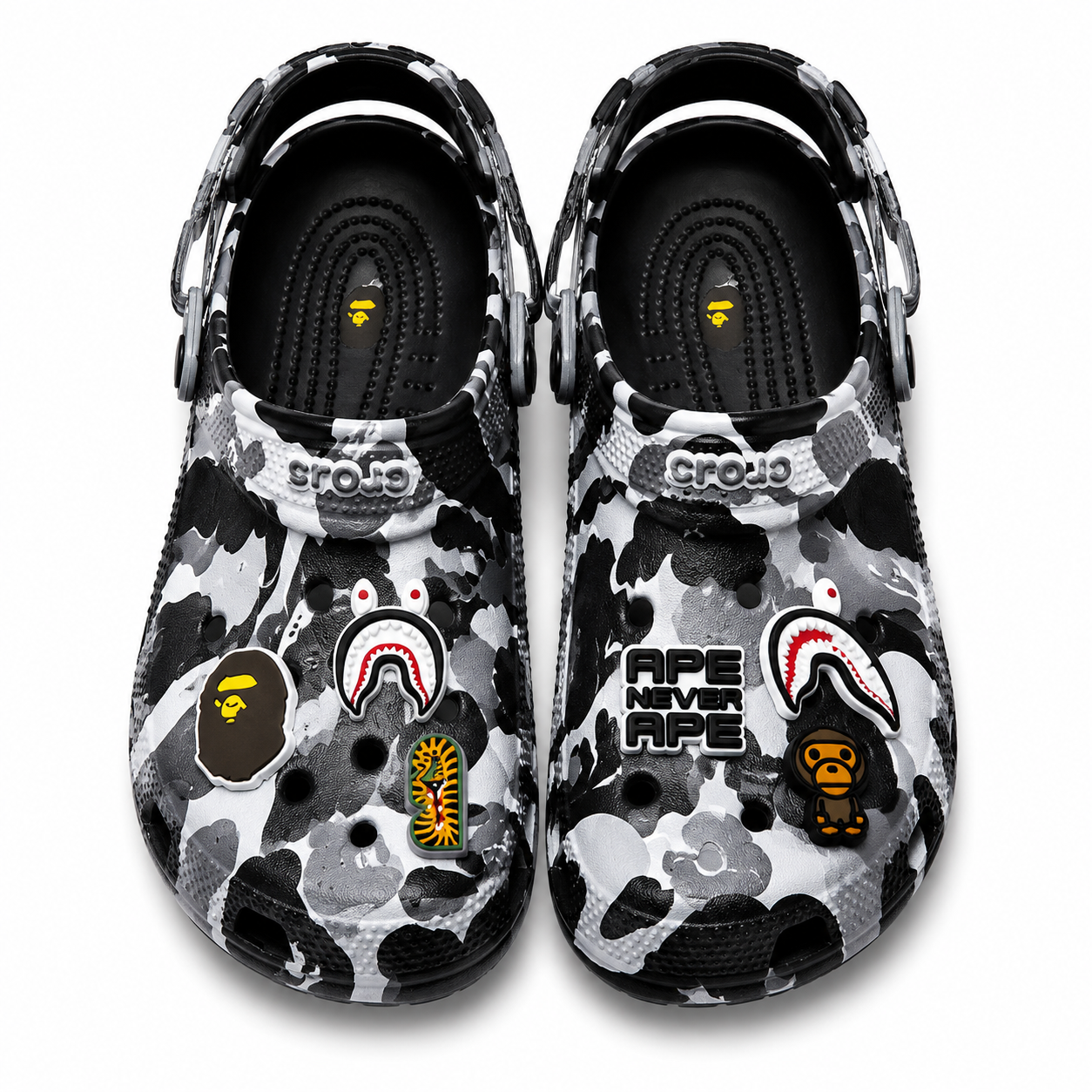 bape x crocs grey