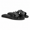 Hermes slipper oran black textured(AAA+ Quality)