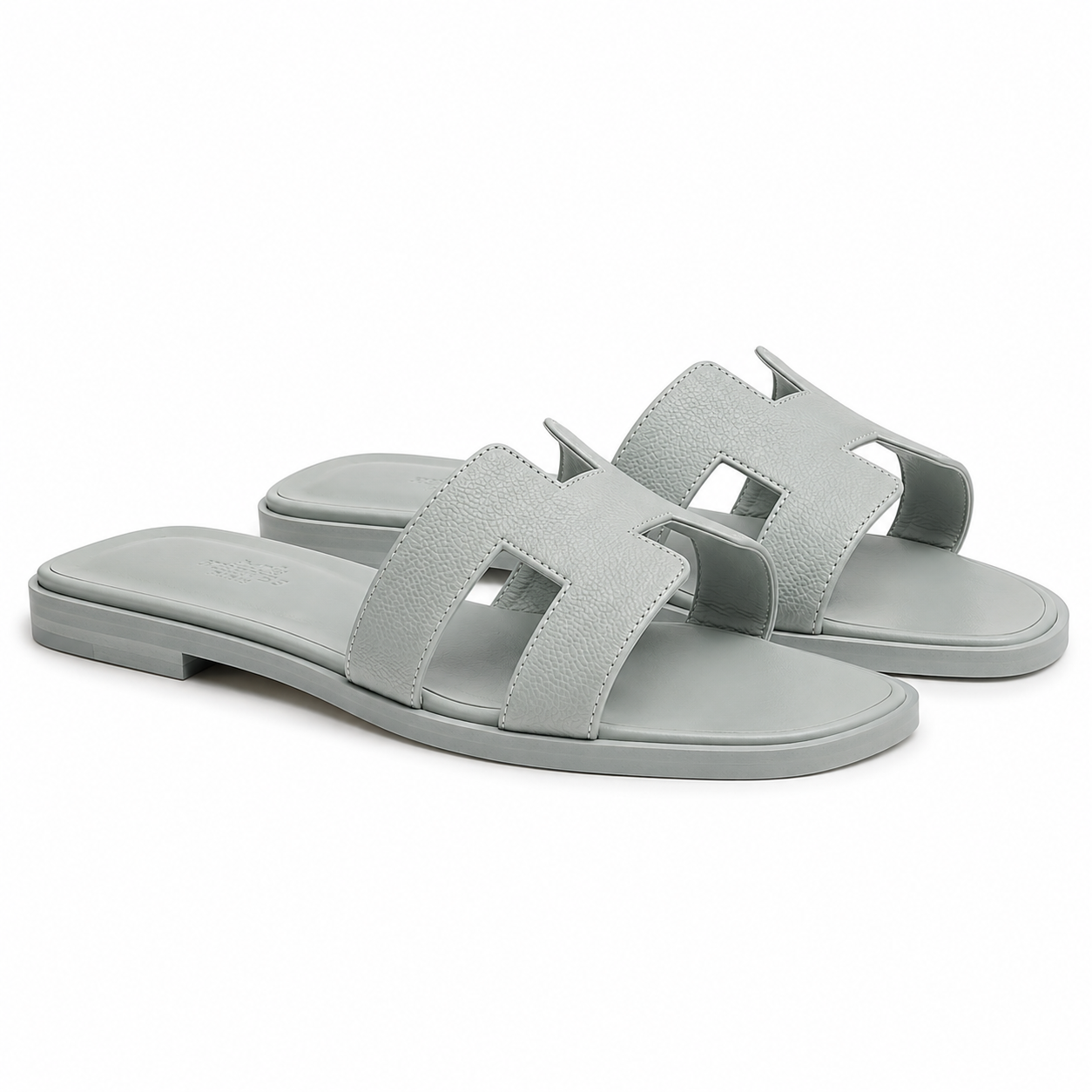 Hermes slipper oran grey textured(AAA+ Quality)