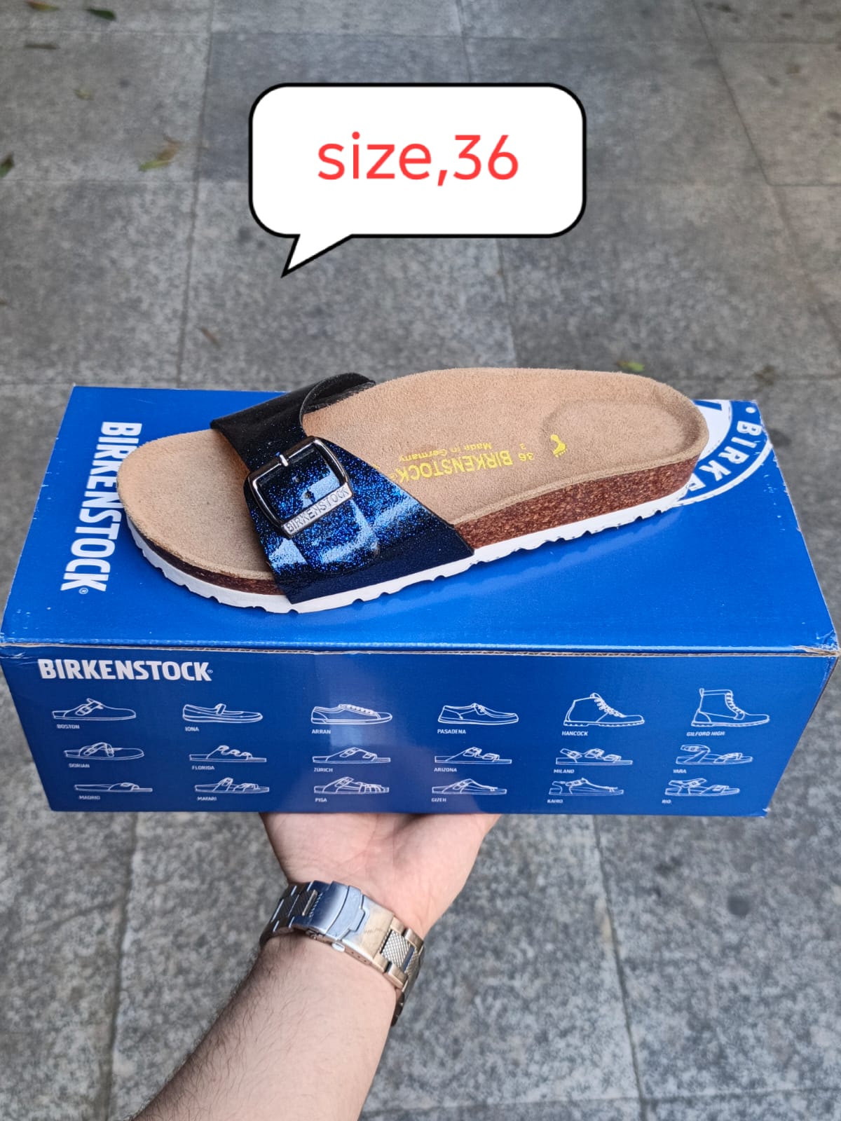 Birkenstock women Madrid Sandal glossy navy (clone to original) made in Germany
